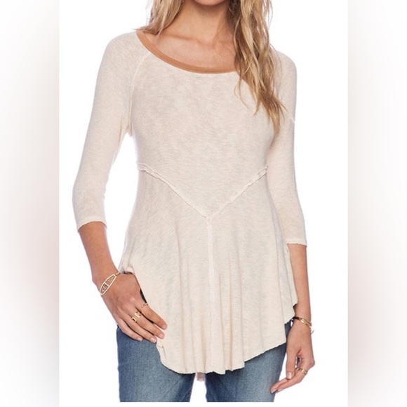 Free People Tops - Intimately Free People Weekends Sheer Knit Quarter Sleeve Layering Tee size xs